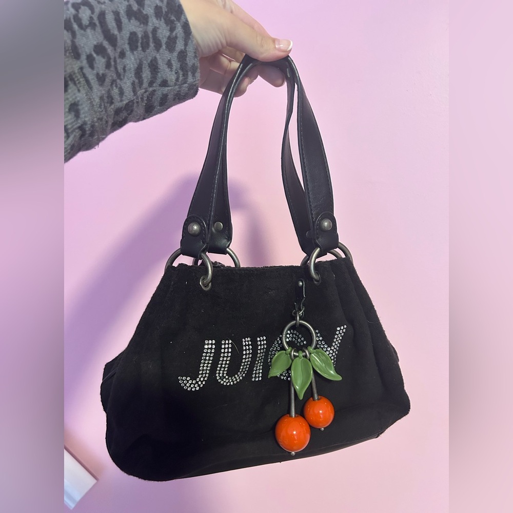 Vintage/Y2K Juicy Couture Terry Cloth Bag With Cherry Charm